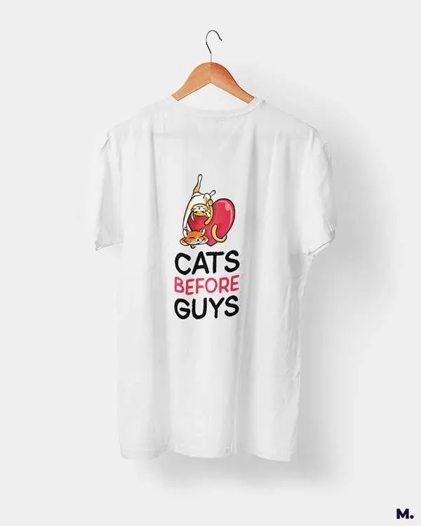 Cats before guys printed t shirts