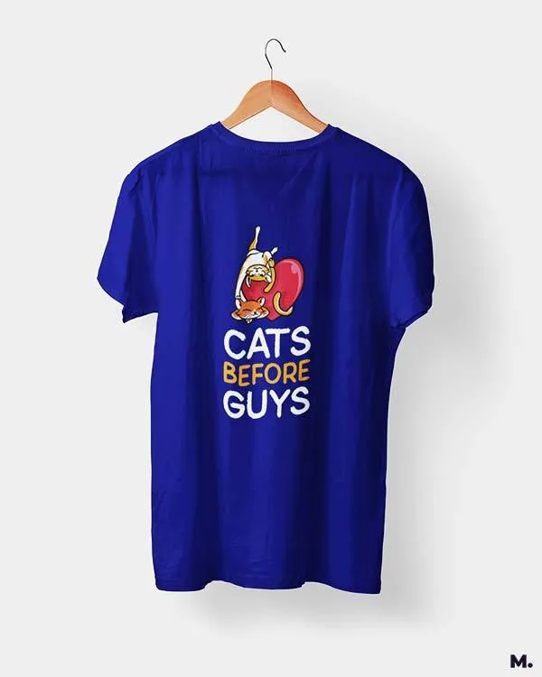 Cats before guys printed t shirts
