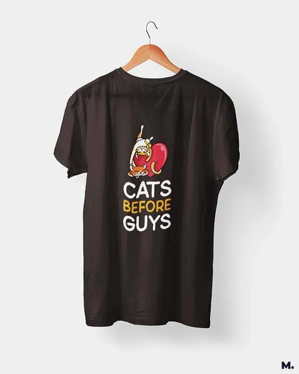 Cats before guys printed t shirts