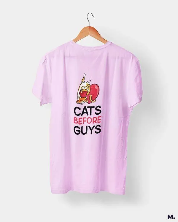 Cats before guys printed t shirts
